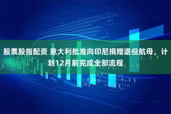 股票股指配资 意大利批准向印尼捐赠退役航母，计划12月前完成全部流程